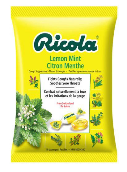 Ricola Lemon Mint Cough Drops - 19 drops