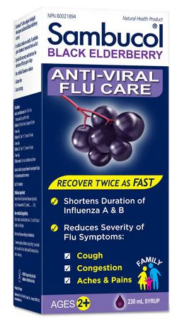 Sambucol Anti-Viral Flu Care Black Elderberry Syrup - 230 ml