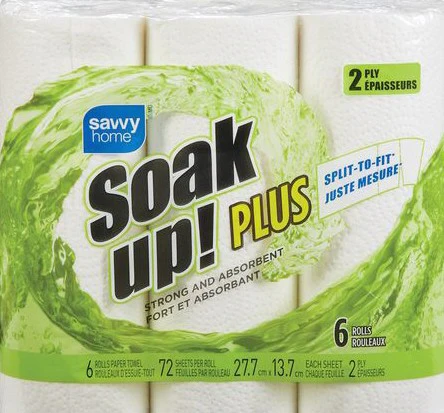 Savvy Home Soak Up Plus Paper Towels - 6 rolls x 72 sheets