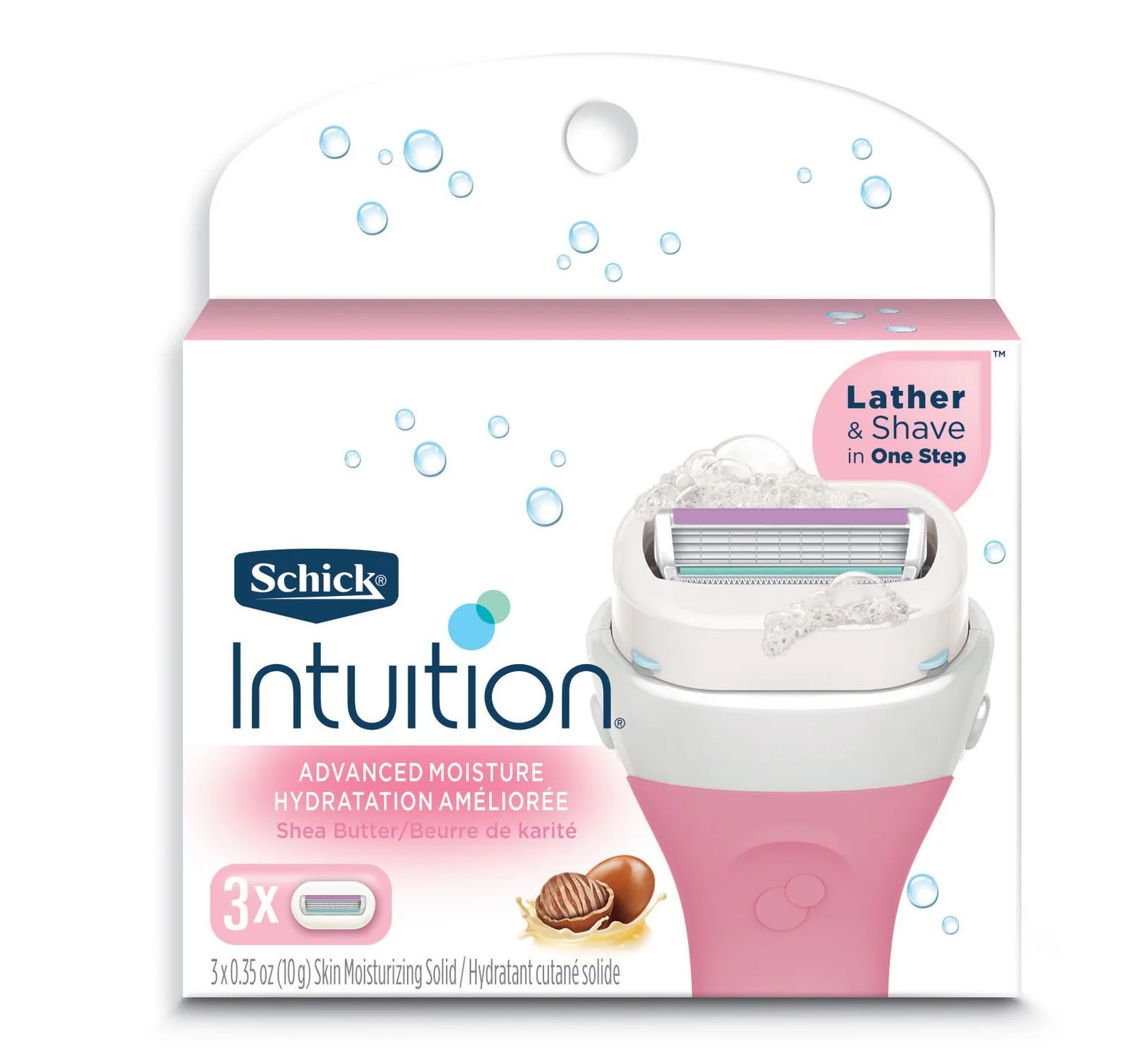 Schick Intuition Advanced Moisture Women’s Razor Refills with Shea Butter - 3 razor refills