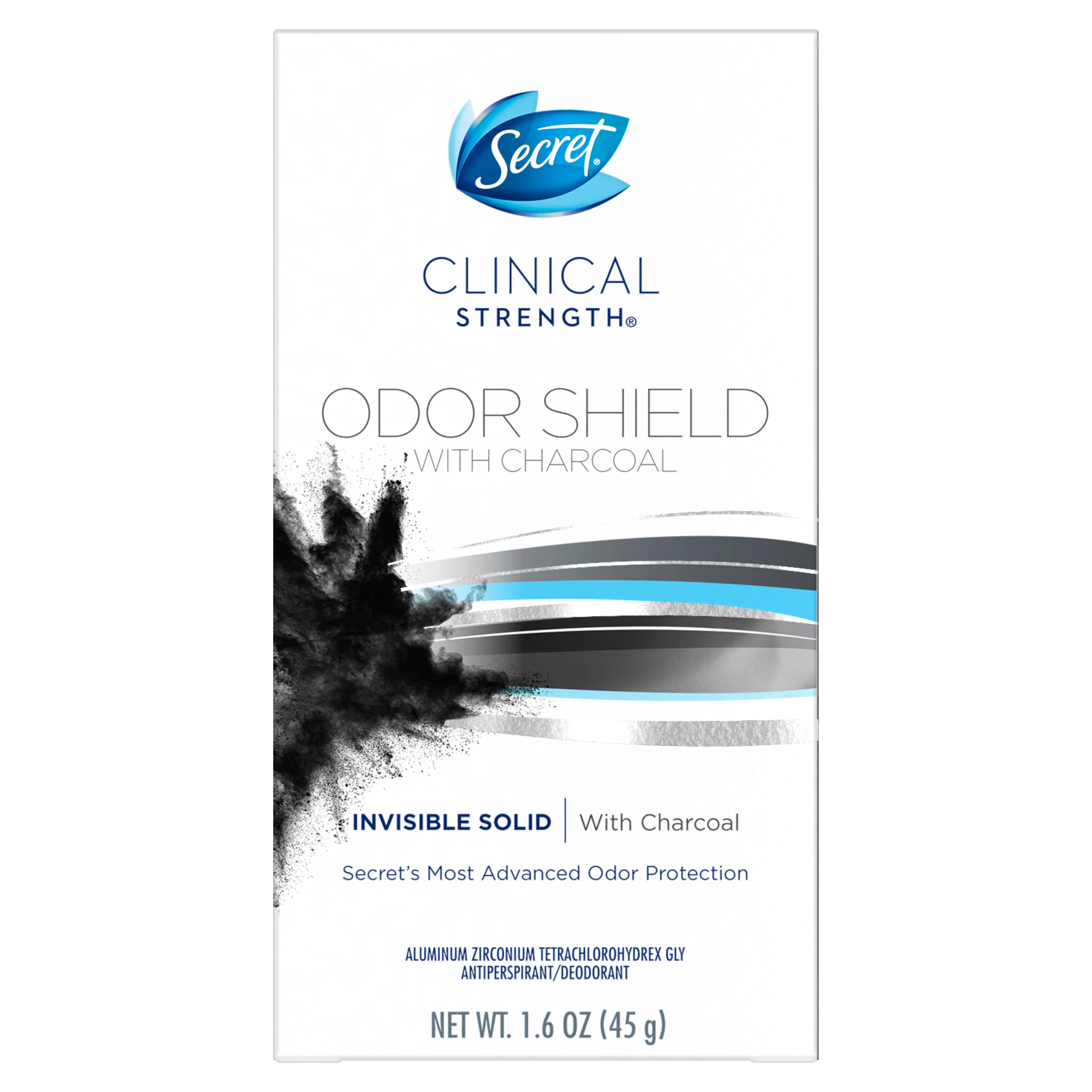 Secret Clinical Strength Odor Shield with Charcoal Invisible Solid Antiperspirant & Deodorant - 45 g