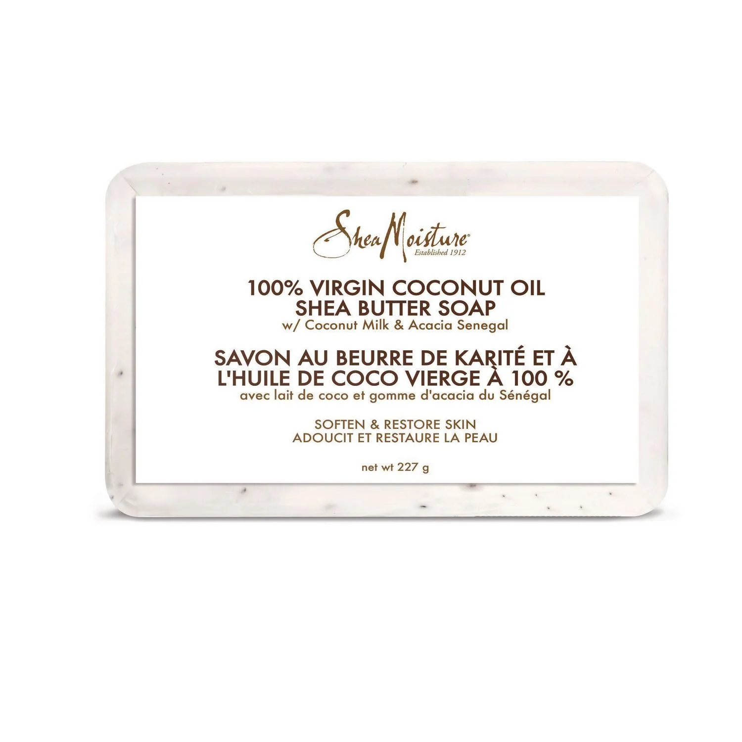 Shea Moisture 100% Virgin Coconut Oil Shea Butter Soap with Coconut Milk & Acacia Senegal - 230 g