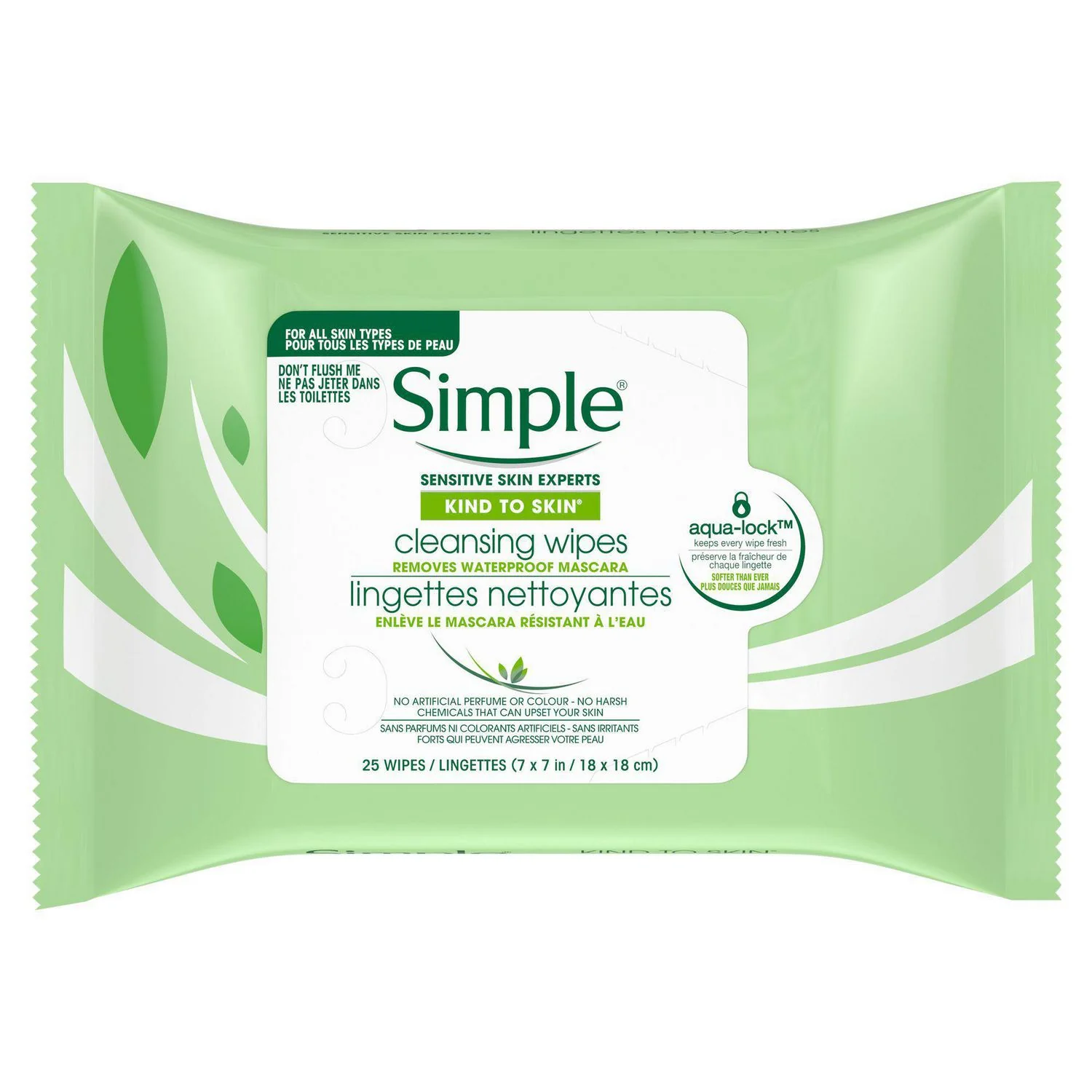 Simple Kind to Skin Cleansing Facial Wipes - 25 face wipes