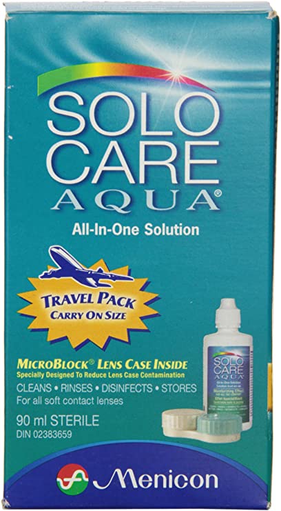 Solo Care Aqua All-in-One Solution, Travel Pack - 90 ml
