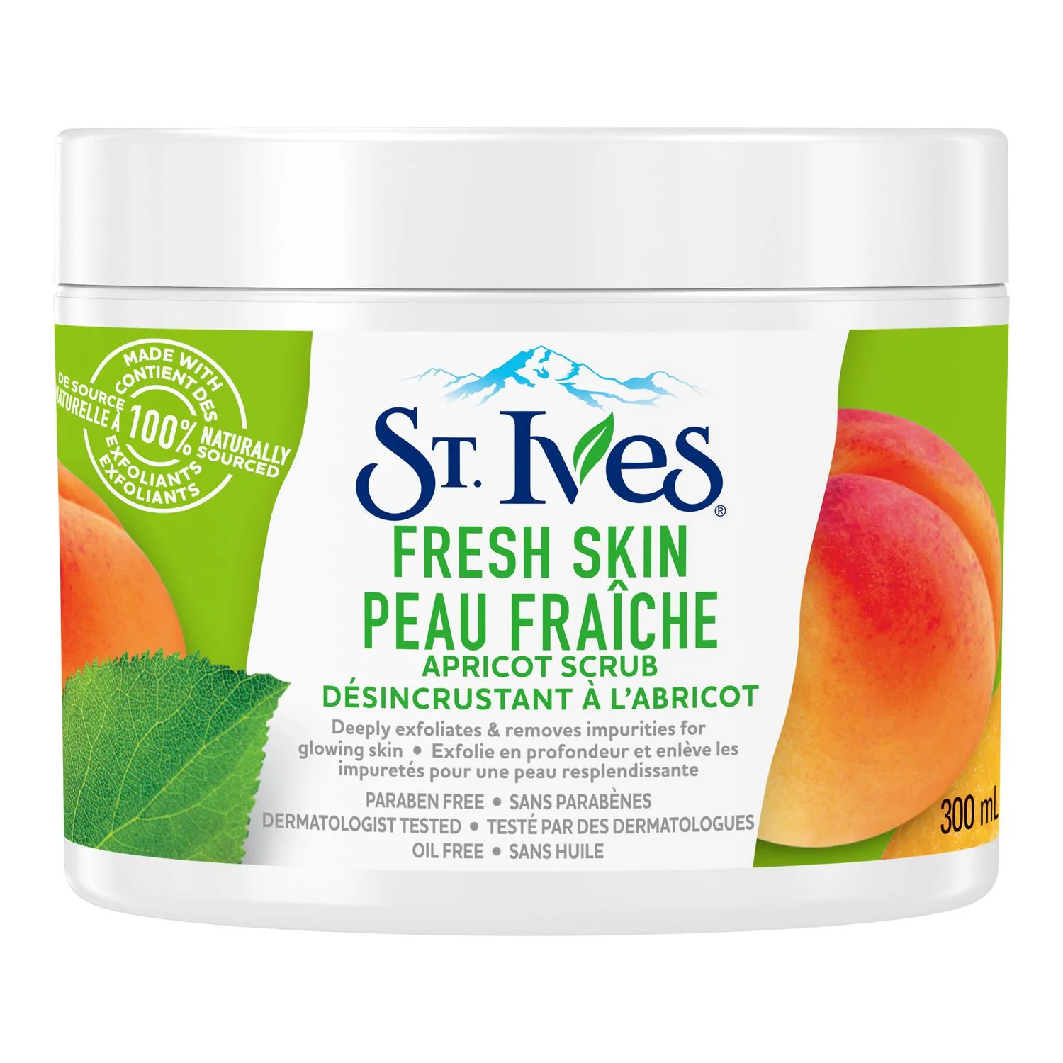 St. Ives Fresh Skin Facial Scrub, Paraben-Free, Dermatologist Tested, Oil Free,  Apricot Scrub - 300 mL