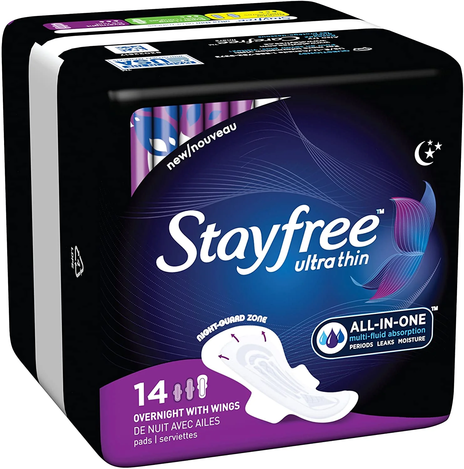 Stayfree Ultra Thin, Overnight Pads with Wings
