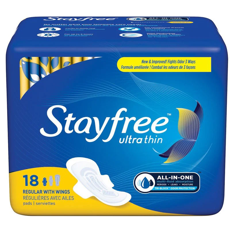 Stayfree Ultra Thin, Regular Pads with Wings
