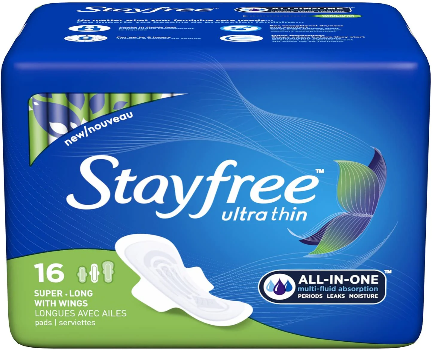 Stayfree Ultra Thin, Super-Long Pads with Wings