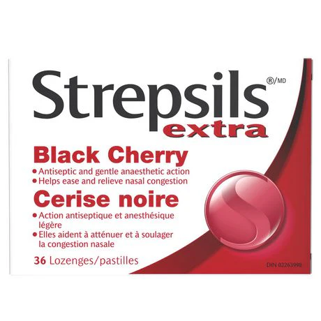 Strepsils Extra Black Cherry Lozenges - 36 lozenges