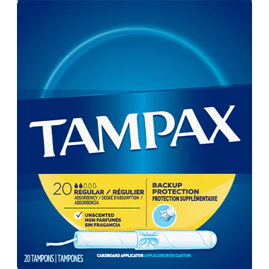 Tampax Cardboard Applicator Regular Absorbency Tampons, Unscented