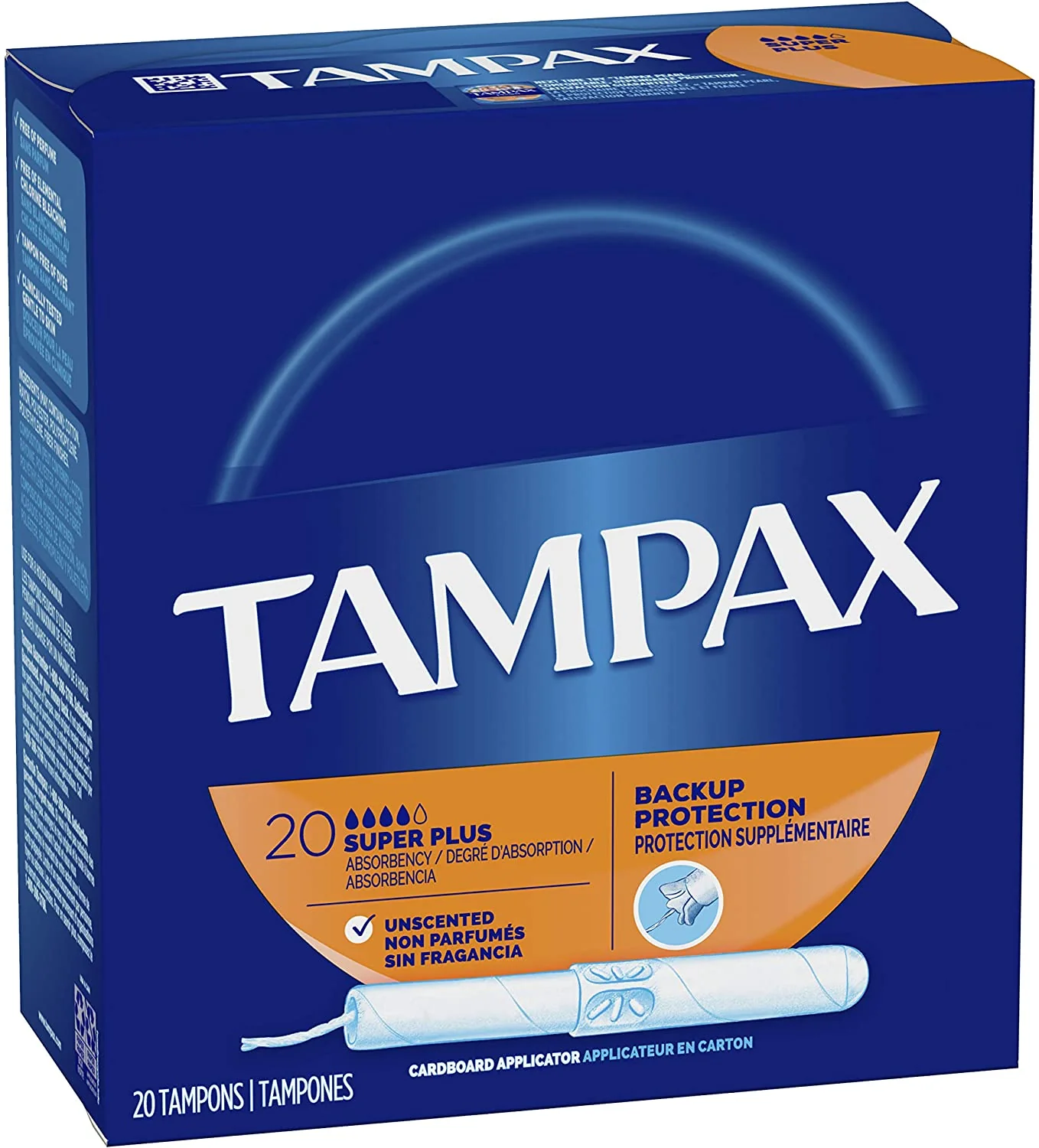 Tampax Cardboard Applicator Super Plus Absorbency Tampons