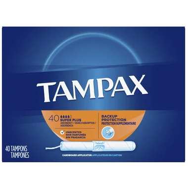 Tampax Cardboard Applicator Super Plus Absorbency Tampons - Image 2