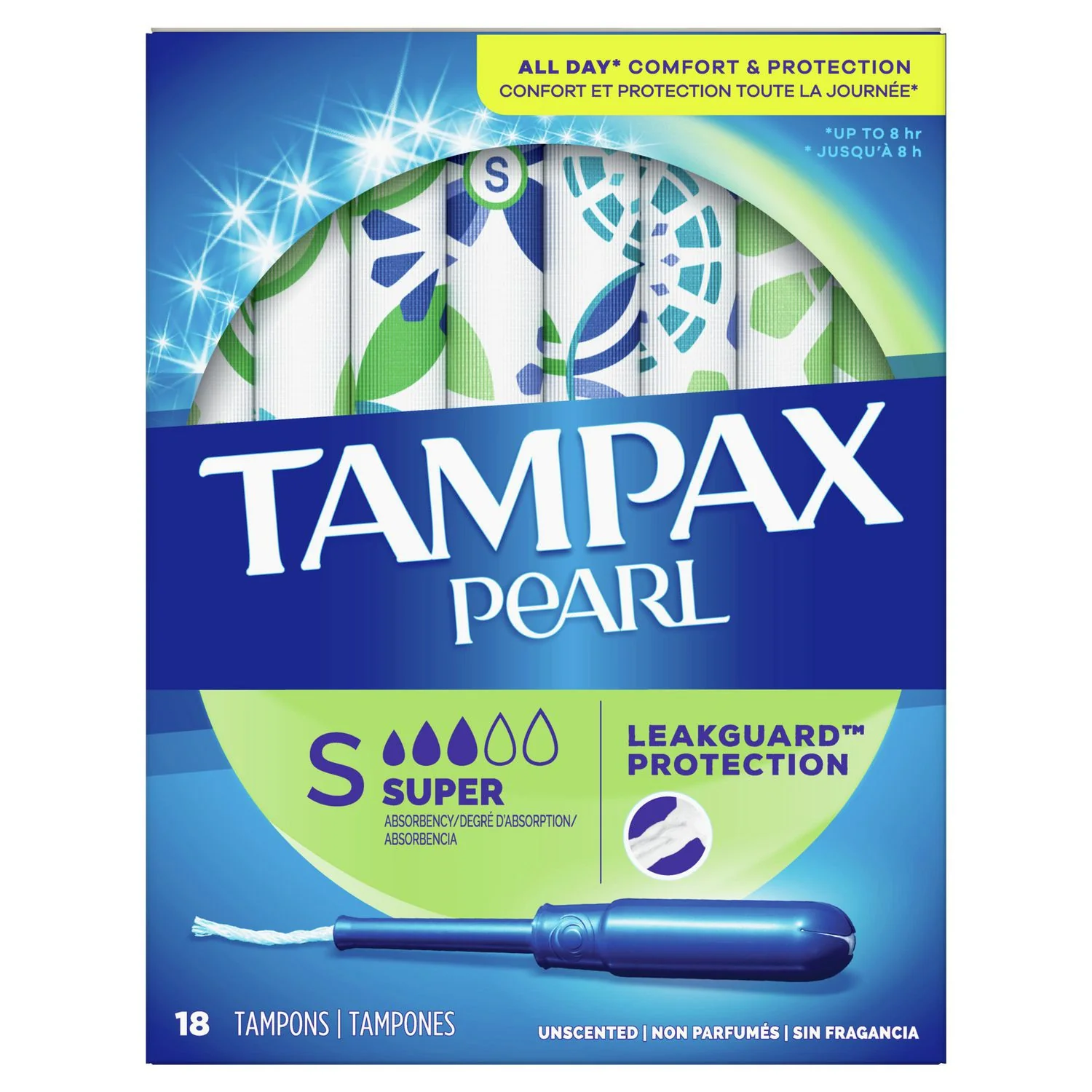 Tampax Pearl Super Absorbency Tampons, Unscented