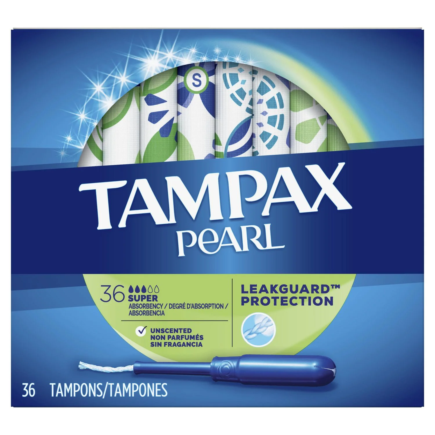 Tampax Pearl Super Absorbency Tampons, Unscented - Image 2