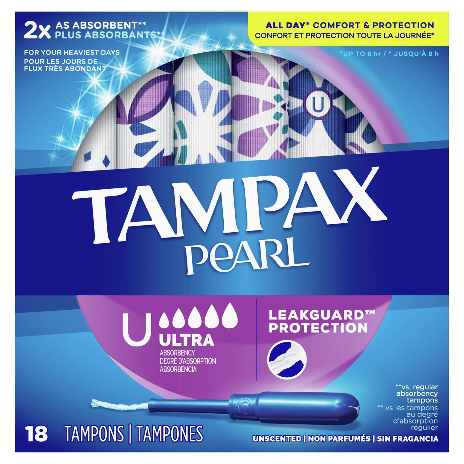 Tampax Pearl Ultra Absorbency Tampons, Unscented - 36 tampons