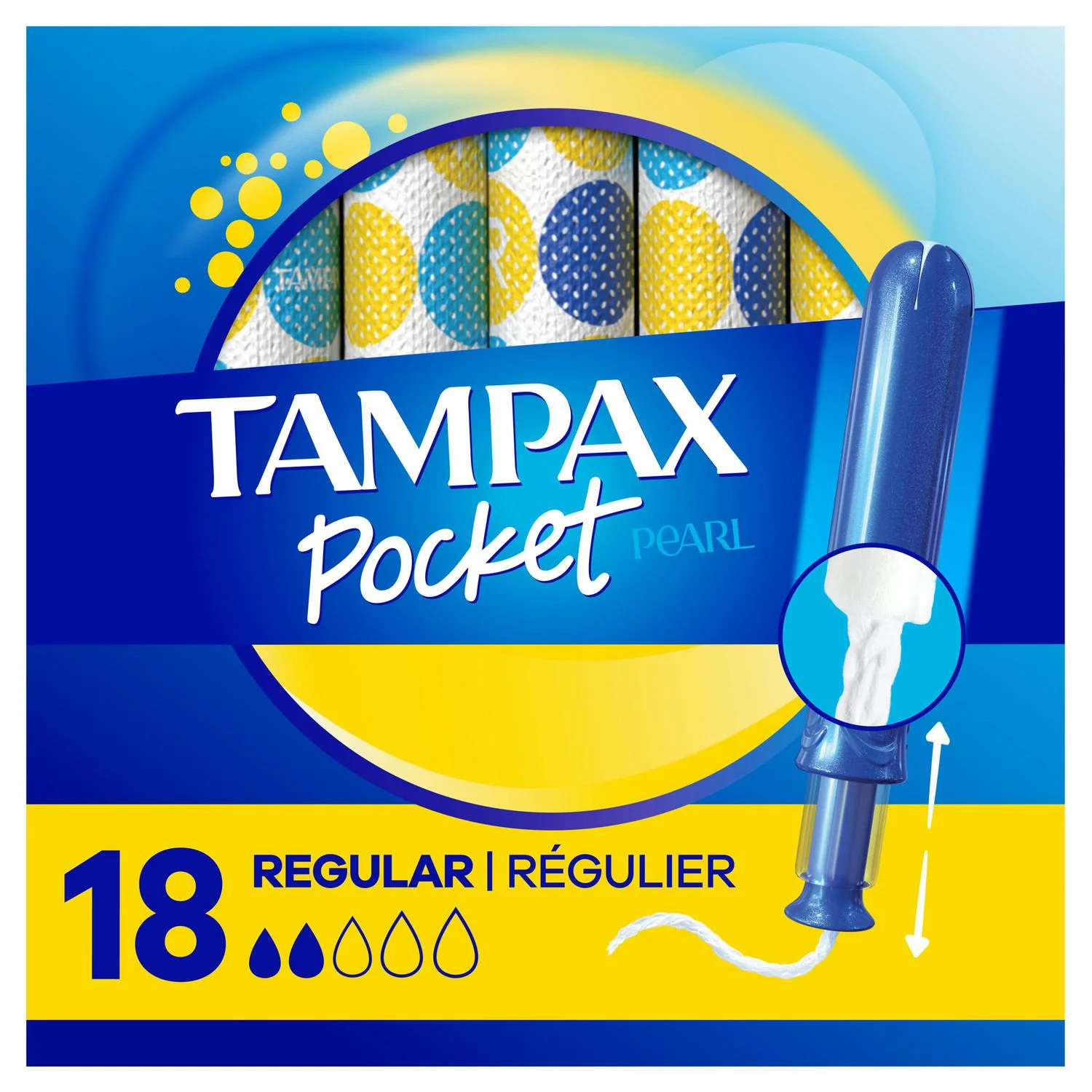 Tampax Pocket Pearl Regular Absorbency Tampons, Unscented