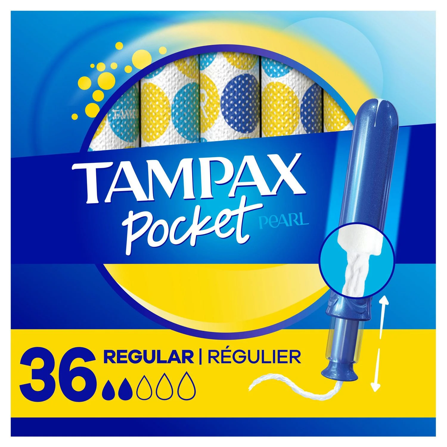 Tampax Pocket Pearl Regular Absorbency Tampons, Unscented - Image 2