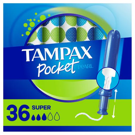 Tampax Pocket Pearl Super Absorbency Tampons, Unscented - Image 2
