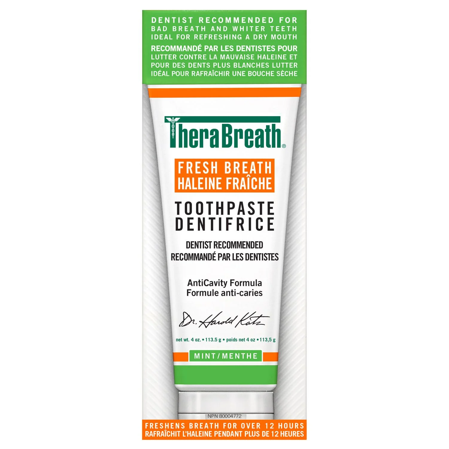 TheraBreath Fresh Breath Toothpaste, Mint - 113.5 g