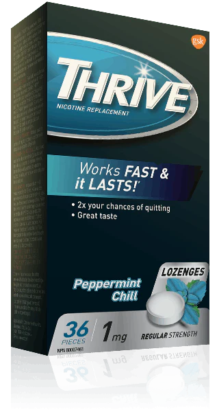 Thrive Nicotine Replacement Regular Strength Lozenges, Pepperment Chill - 1 mg each