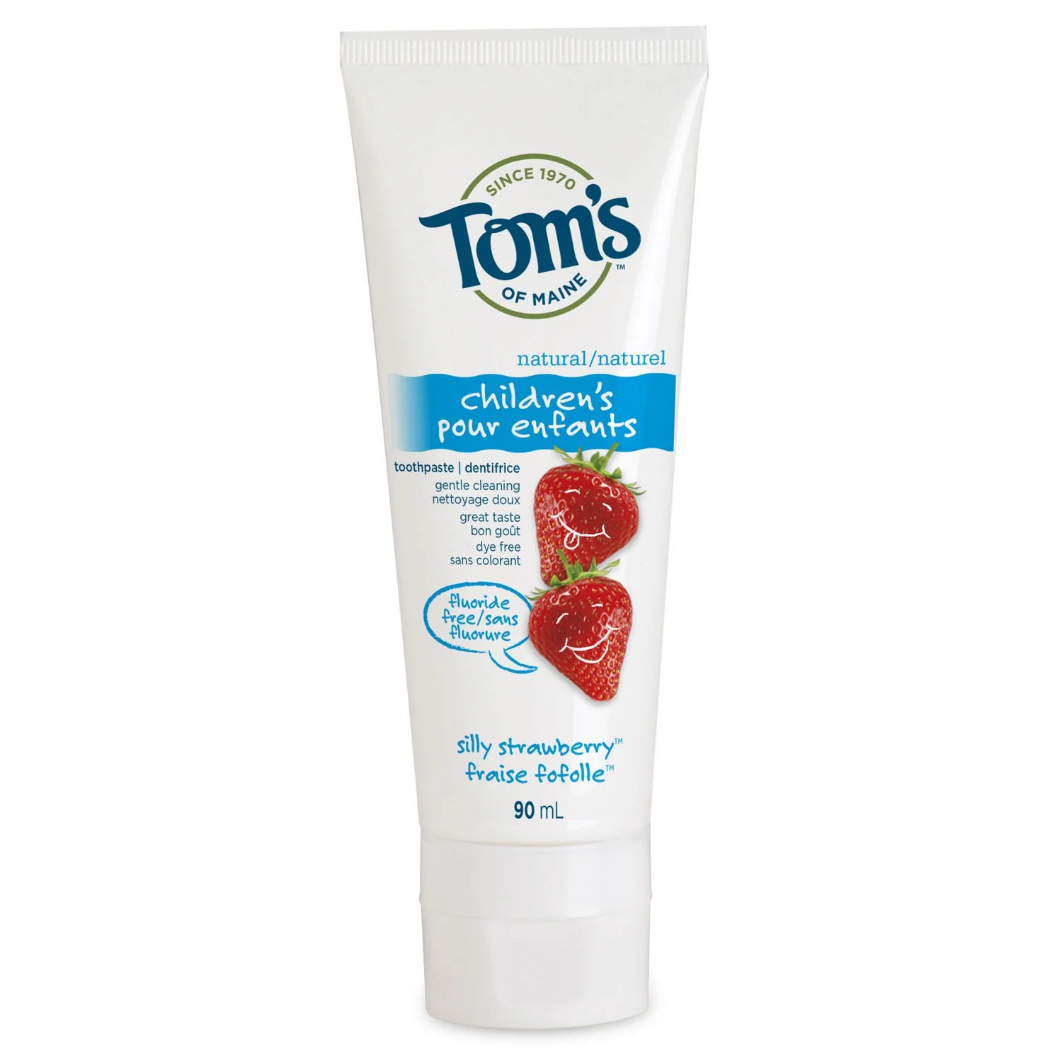 Tom's Of Maine Children's Toothpaste,Fluoride Free, Silly Strawberry - 90mL
