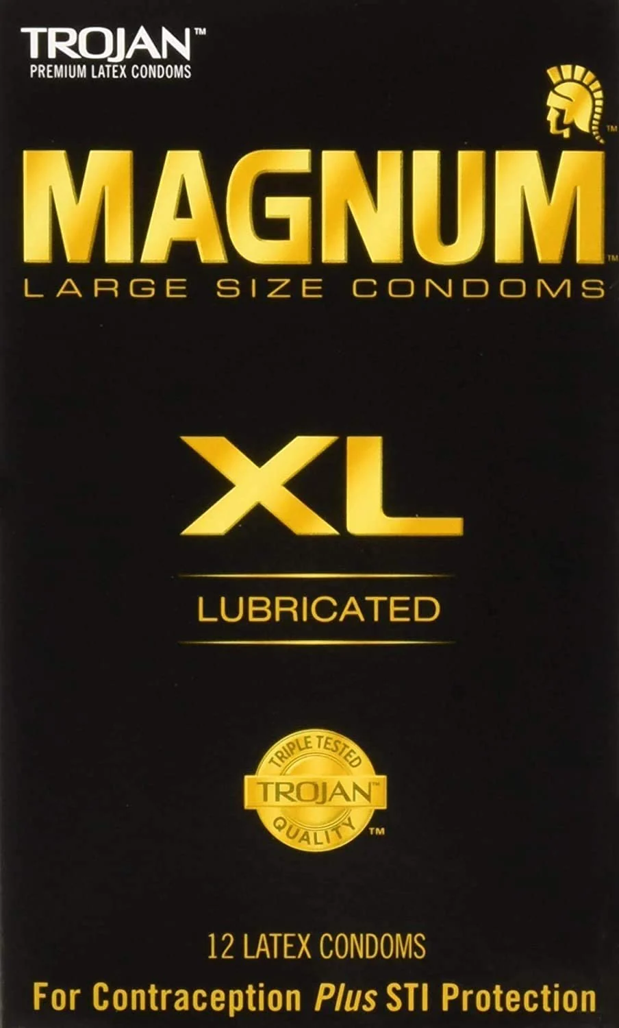 Trojan Magnum Large Size Condoms XL Lubricated - 12 pieces