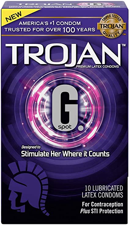 Trojan Premium Latex Condoms G-Spot - 10 pieces