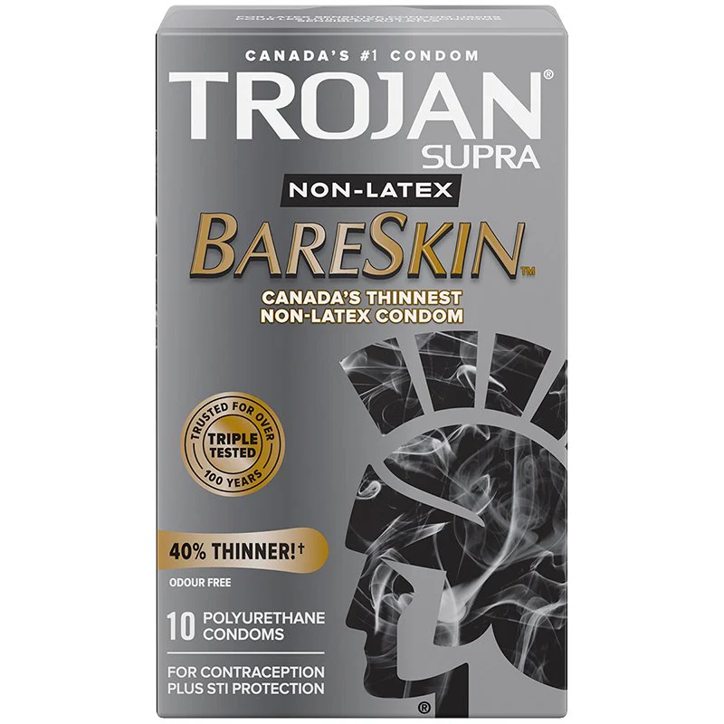 Trojan Supra Non-Latex BareSkin Non-Latex Condoms - 10 pieces