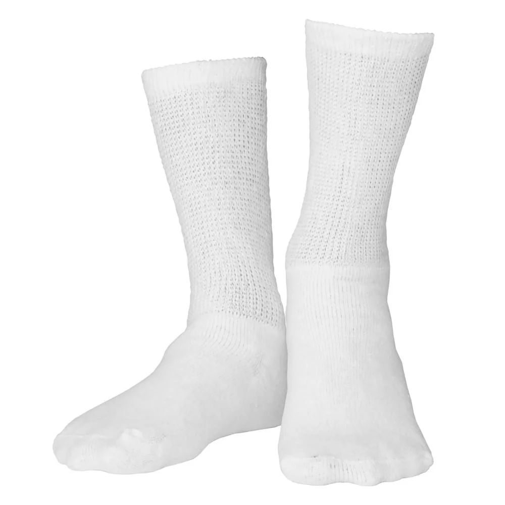 Truform Diabetic Socks Loose Fit Crew Length, White - 1 pair - Image 2