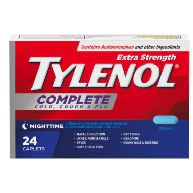 Tylenol Complete Cold, Cough, & Flu Nighttime - 24 caplets