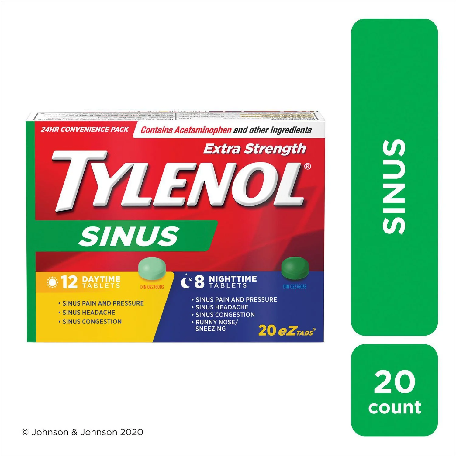 Tylenol Extra Stength Sinus eZ Tabs, Daytime & Nighttime