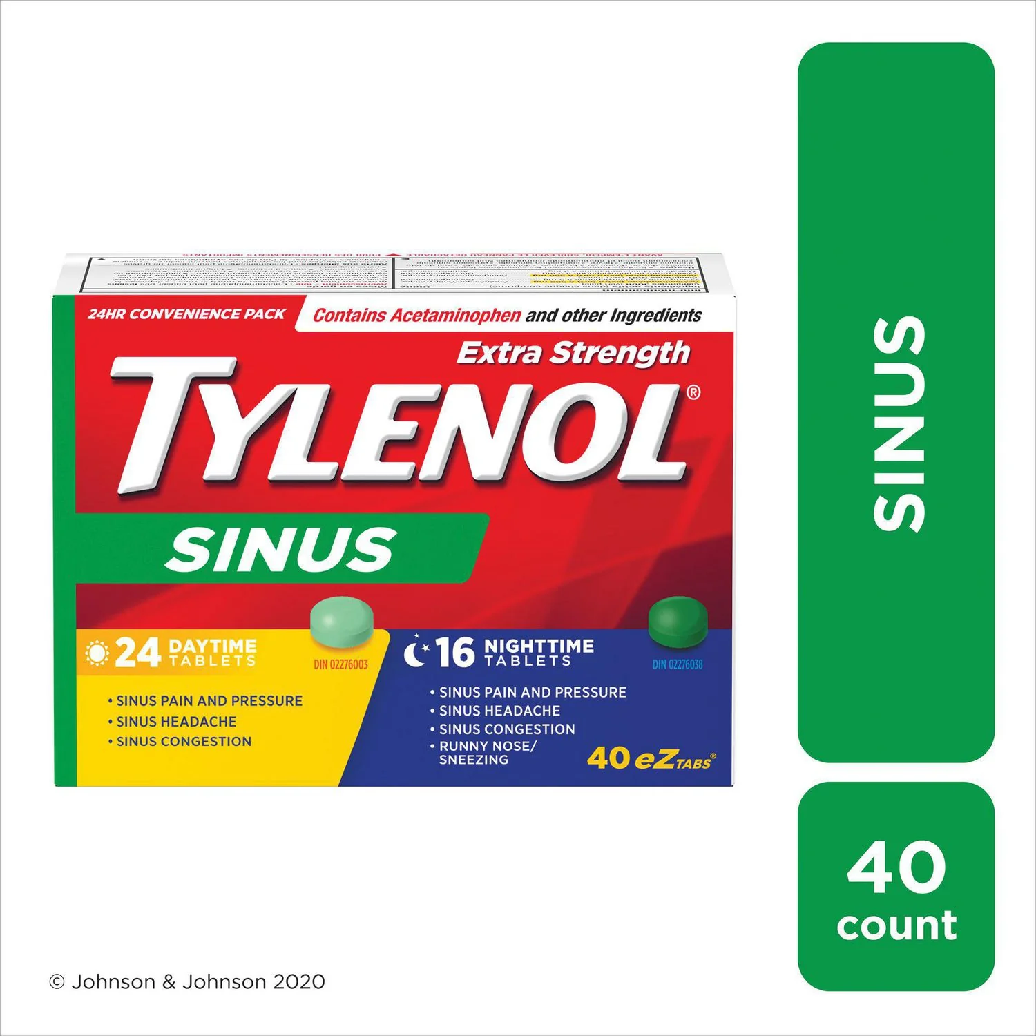 Tylenol Extra Stength Sinus eZ Tabs, Daytime & Nighttime - Image 2
