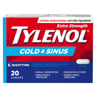 Tylenol Extra Strength Cold & Sinus Nighttime - 20 caplets