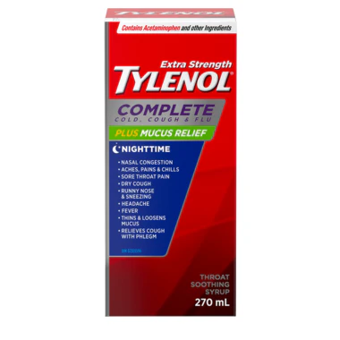 Tylenol Extra Strength Complete Cold, Cough, & Flu Plus Mucus Relief Syrup, Nighttime - Image 2