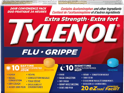 Tylenol Extra Strength Flu, Daytime & Nighttime eZTabs - 20 tablets