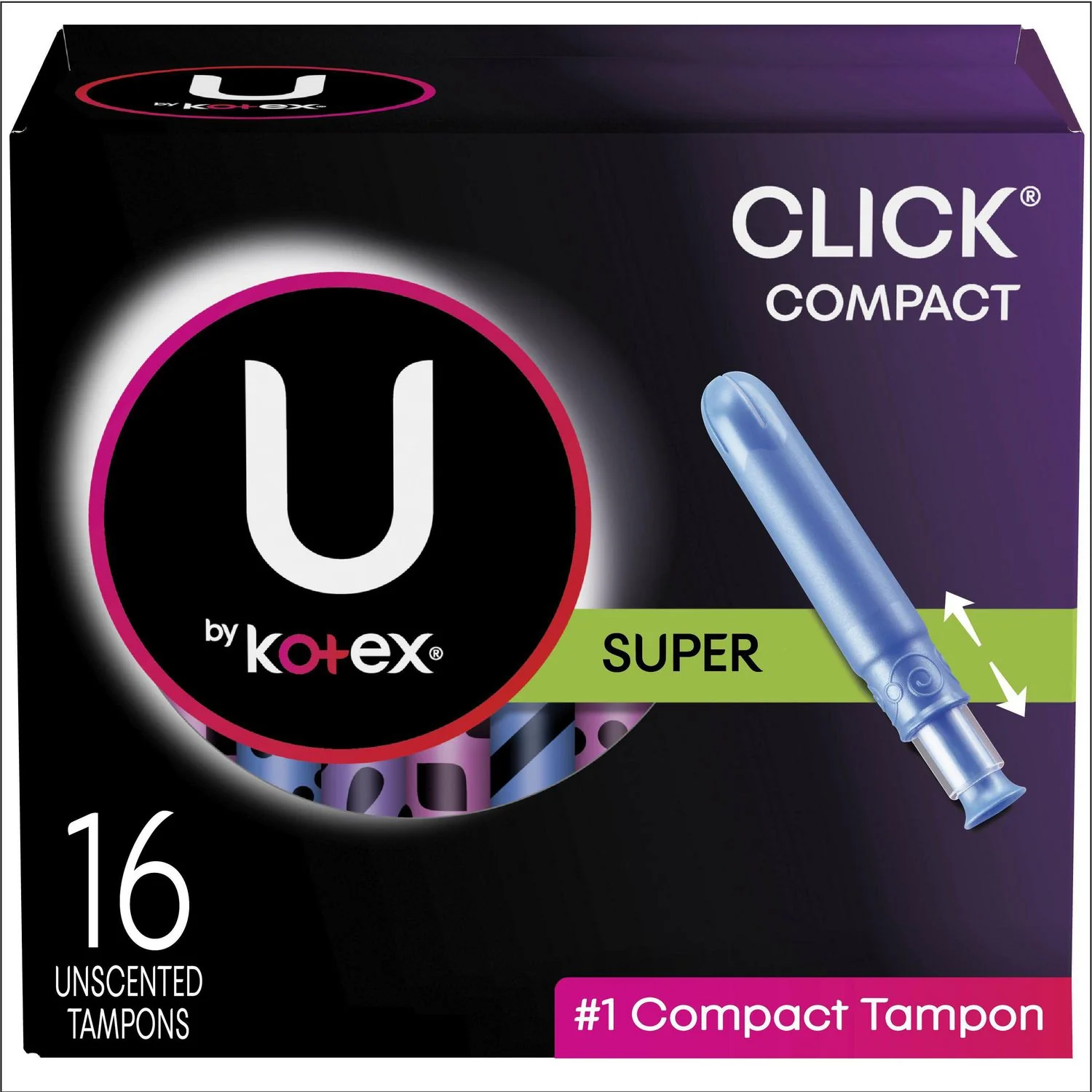 U by Kotex Click Compact, Super Absorbency, Unscented Tampons