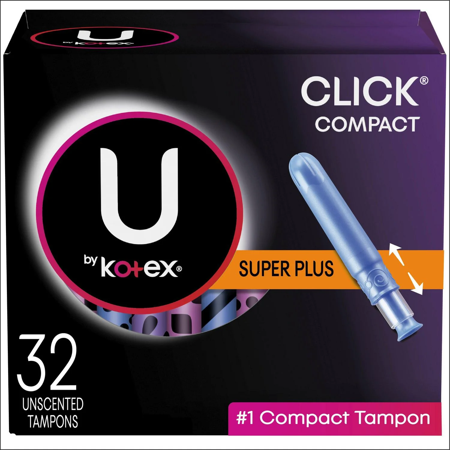 U by Kotex Click Compact, Super Plus Absorbency, Unscented - Image 2