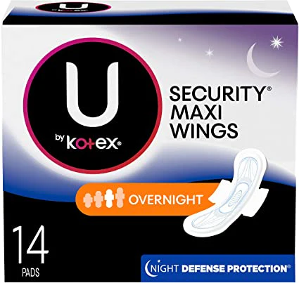 U by Kotex Security Maxi Overnight Pads with Wings