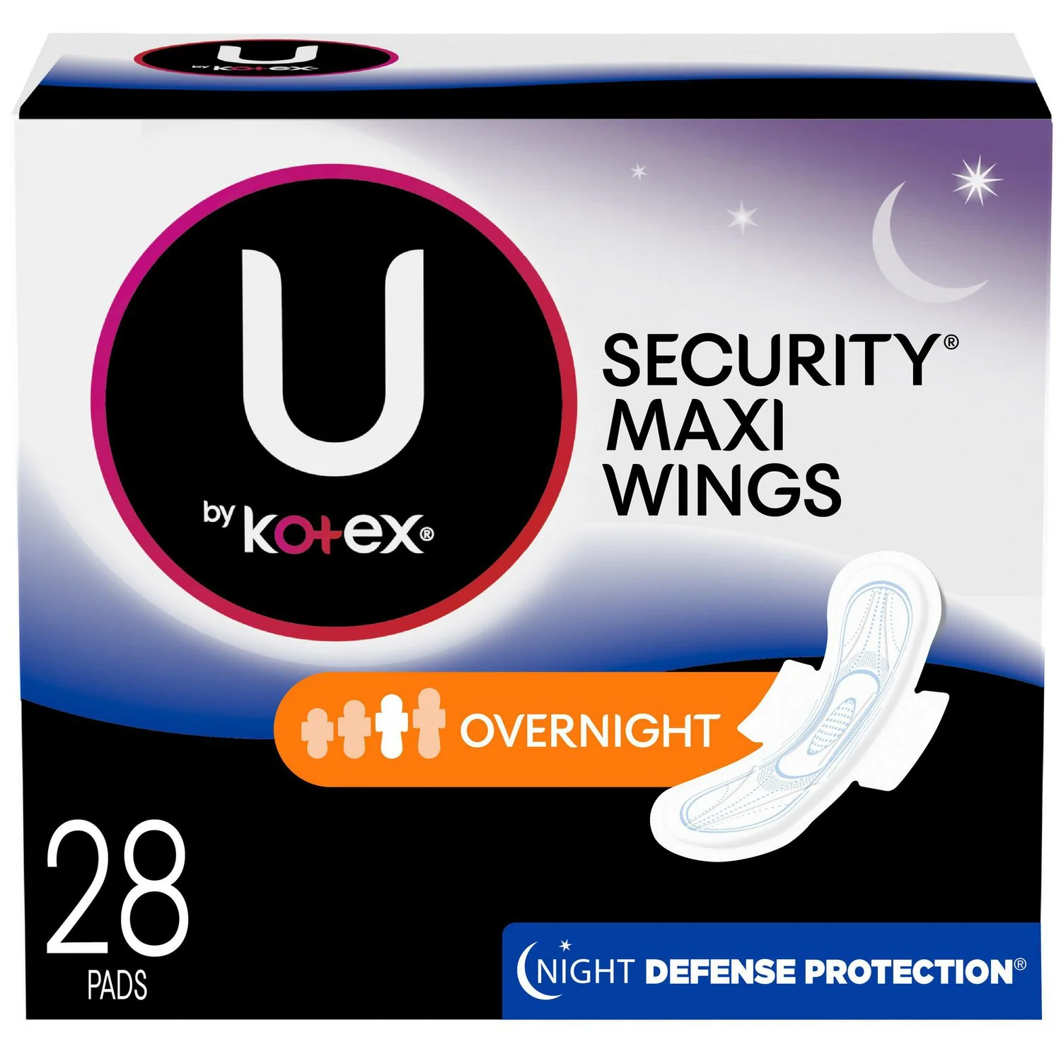 U by Kotex Security Maxi Overnight Pads with Wings - Image 2