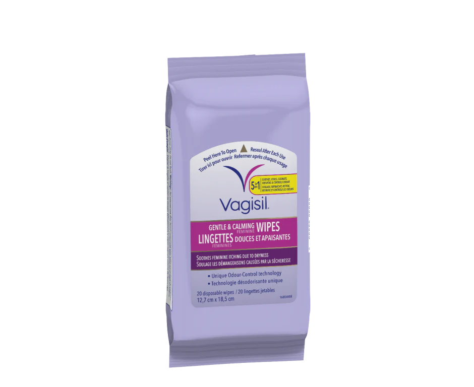 Vagisil Gentle & Calming Feminine Wipes - 12 individually wrapped disposable wipes - Image 2