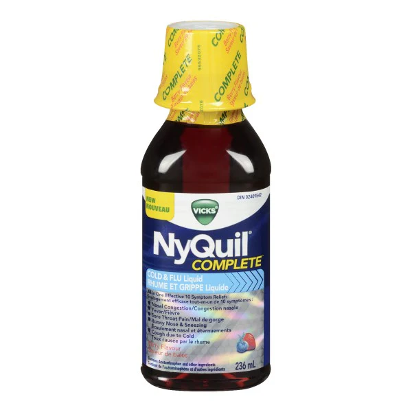 Vicks NyQuil Complete Cold & Flu Liquid, Berry Flavour