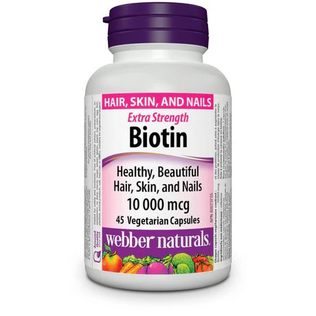 Webber Naturals Biotin Extra Strength 10000 mcg - 45 capsules