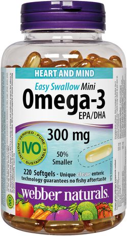 Webber Naturals Easy Swallow Mini Omega-3 EPA/DHA 300 mg Softgels - Image 2