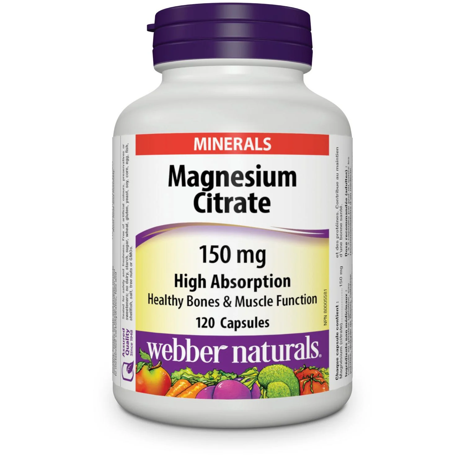 Webber Naturals Magnesium Citrate High Absorption 150 mg Capsules - Image 2