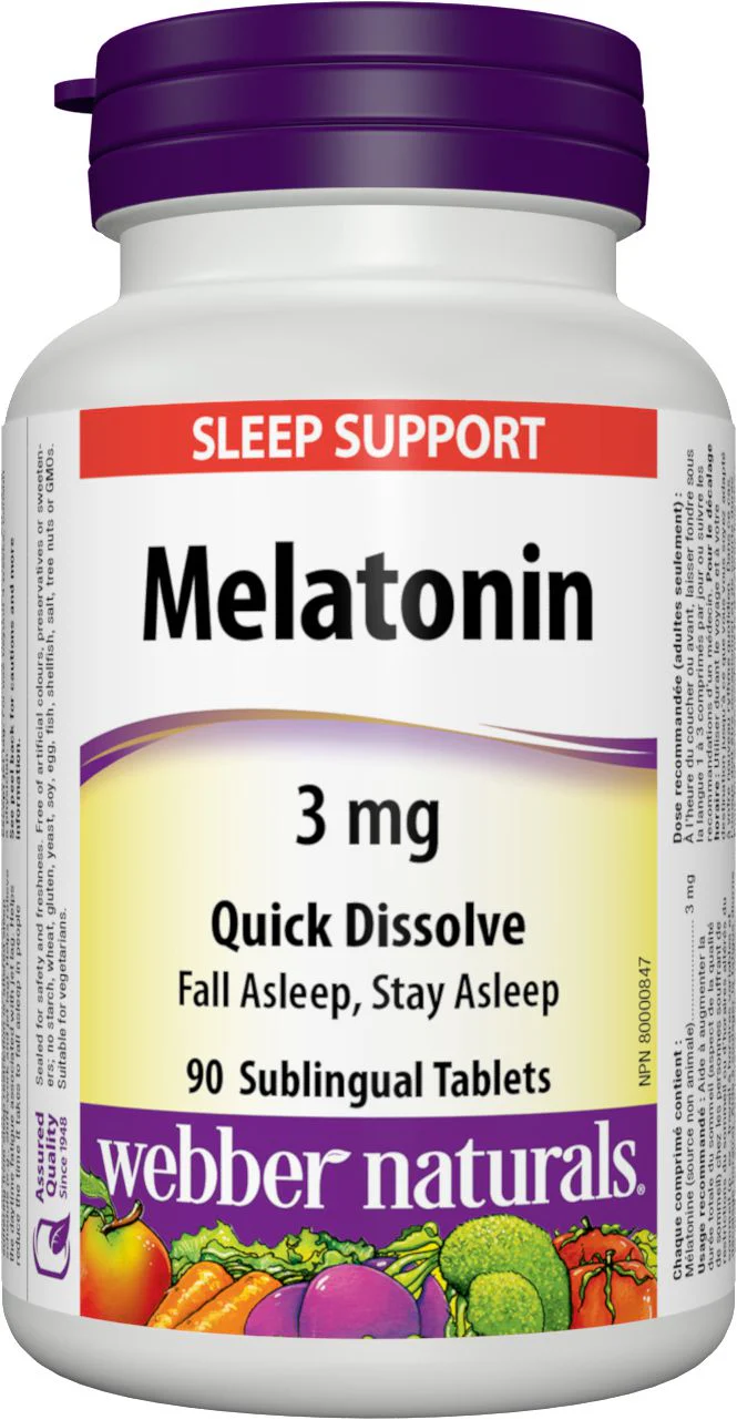 Webber Naturals Melatonin 3 mg Quick Dissolve Sublingual Tablets