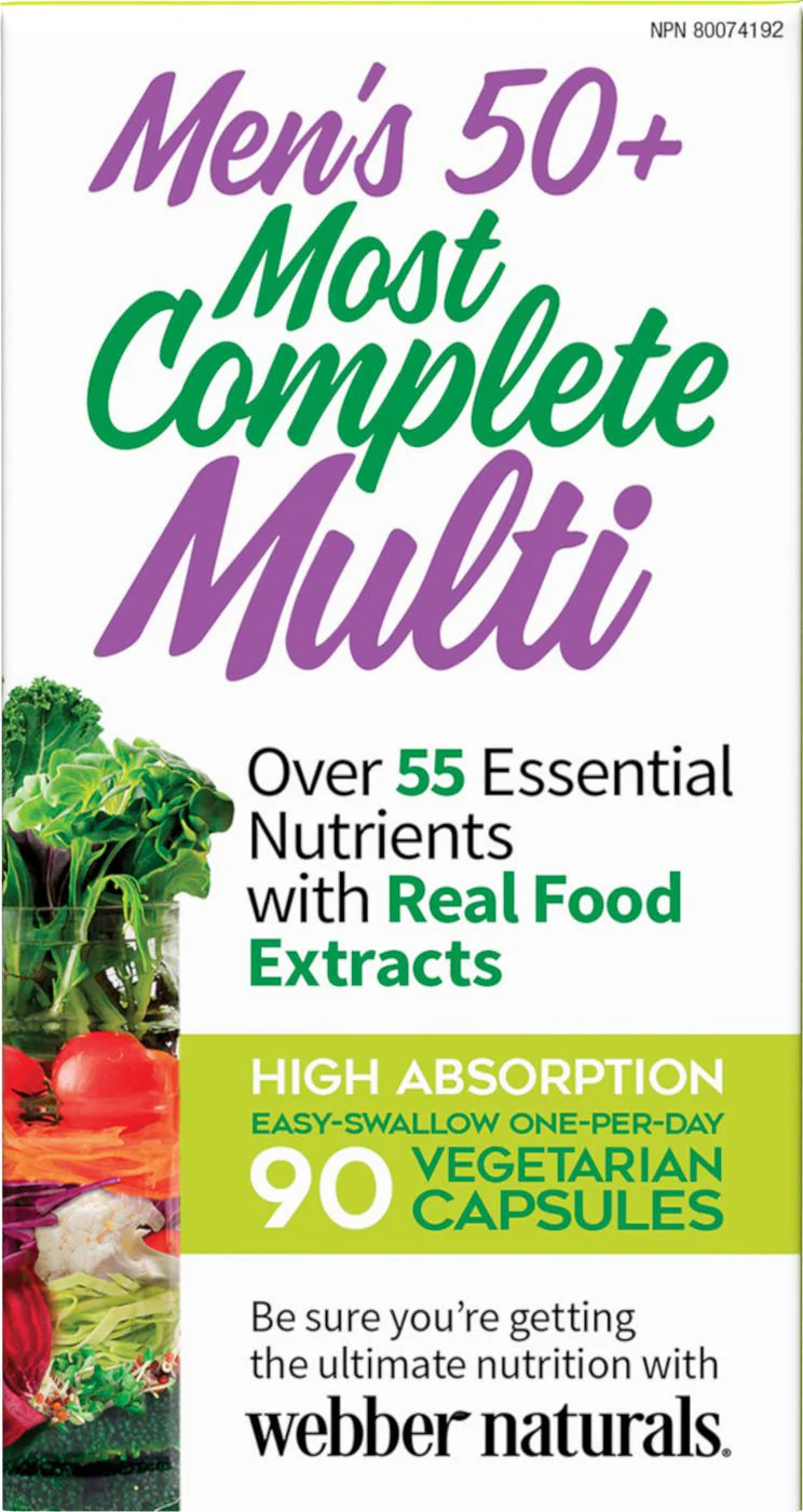 Webber Naturals Men's 50+ Most Complete Multi - 90 capsules