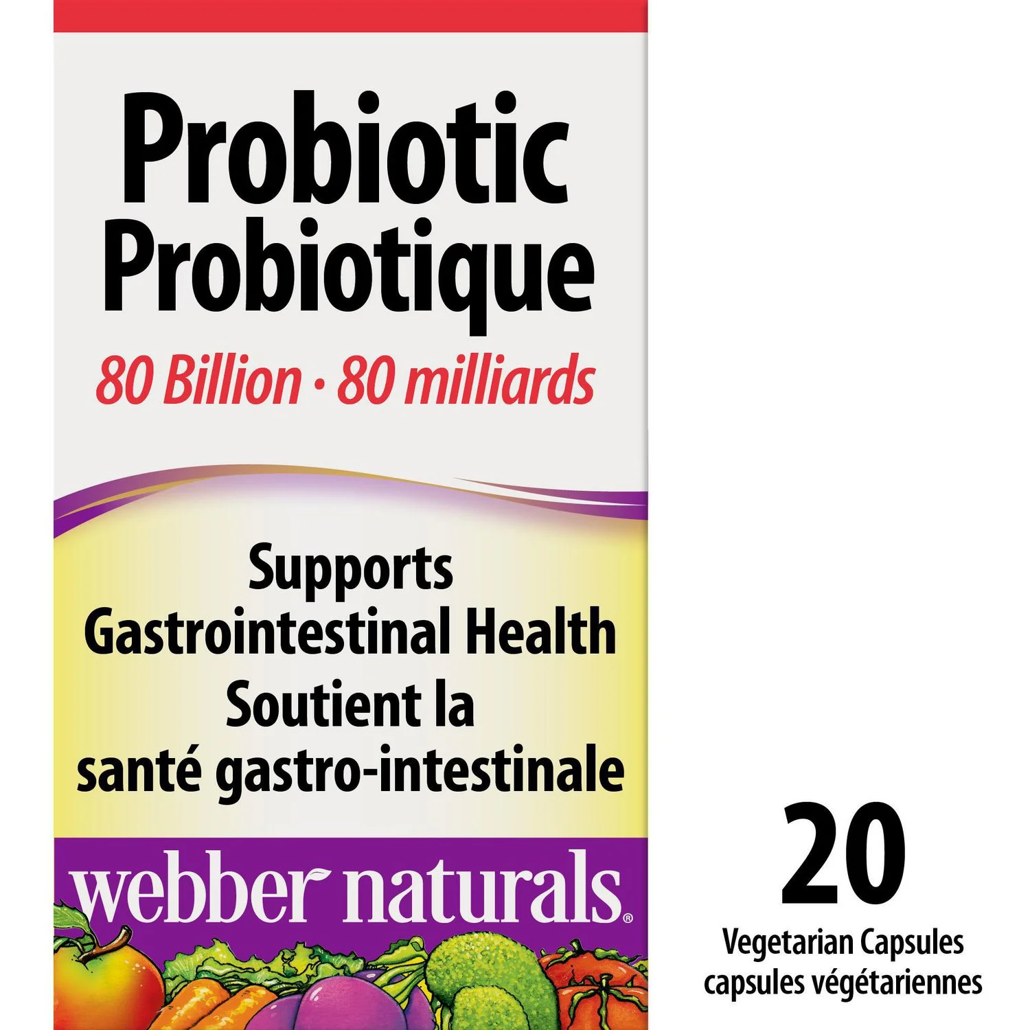 Webber Naturals Probiotic 80 Billion - 20 capsules