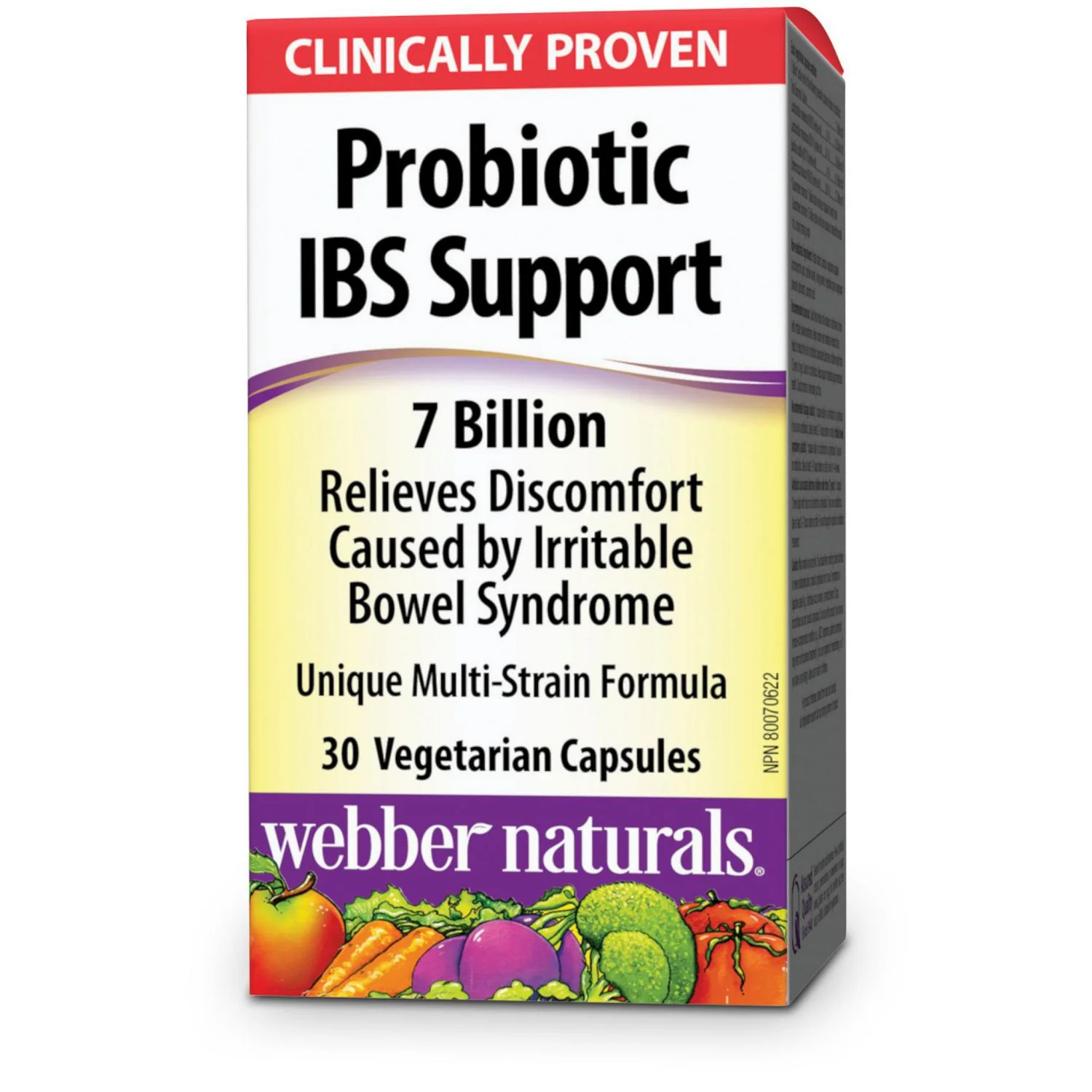 Webber Naturals Probiotic IBS Support, 7 Billion Multistrain Formula - 30 capsules
