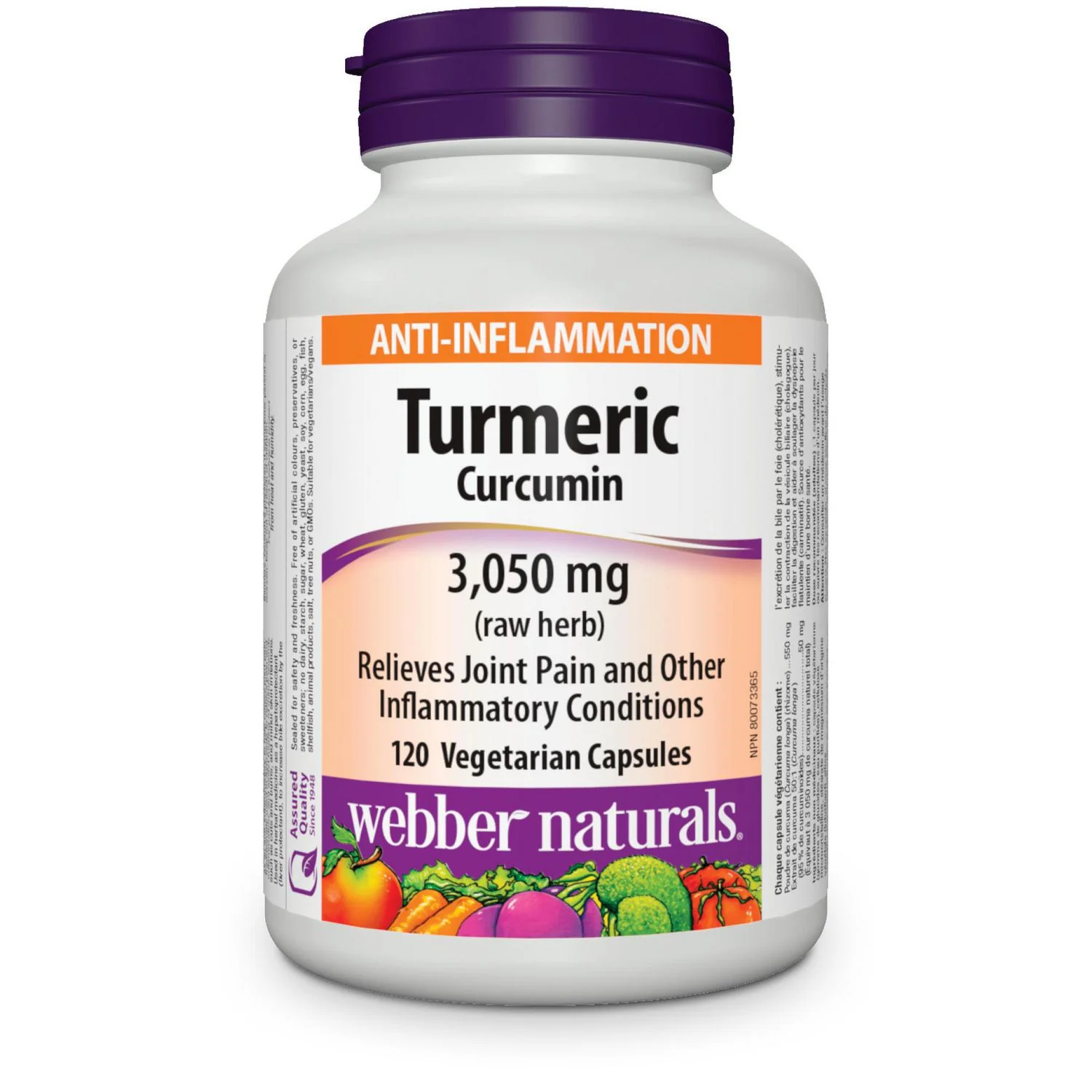 Webber Naturals Turmeric Curcumin 3050 mg Capsules - Image 2