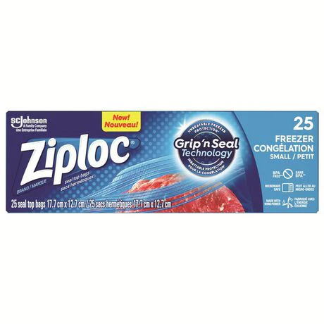 Ziploc Freezer Bags Small - 25 seal top bags